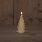 Anna's Collection LED Kaars wax kerstboom ivoor 9,5x20cm