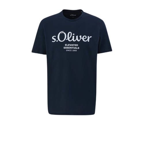 s.Oliver regular fit T-shirt with print blue black
