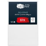 Artina Akademie – Set van 10 Schilderdoeken Canvas 40x60 cm – Spieraam van FSC® Hout – Wit Canvas 100% Katoen – 280 g/m140