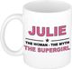 Bellatio Decorations naam cadeau mok - Julie - Woman Myth Supergirl - koffiemok - 300 ml - collega - moederdag
