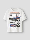 NAME IT Shirt 'NKMSIDDI HOTWHEELS' oranje / zwart / wit