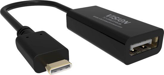 Vision TC-USBCDP8K/BL USB-C naar DisplayPort Adapter Zwart