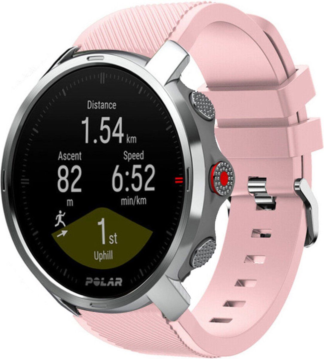 Strap-it Polar Grit X twill siliconen band - roze