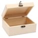 VIKOS Products Set van 2 onbehandelde houten dozen met scharnierend deksel voor knutselen, sieradenopslag, doos van grenenhout, klein, 17 x 13 x 7,9 cm