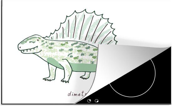 KitchenYeah® Inductie beschermer 77x51 cm Dinosaurus Dimetrodon