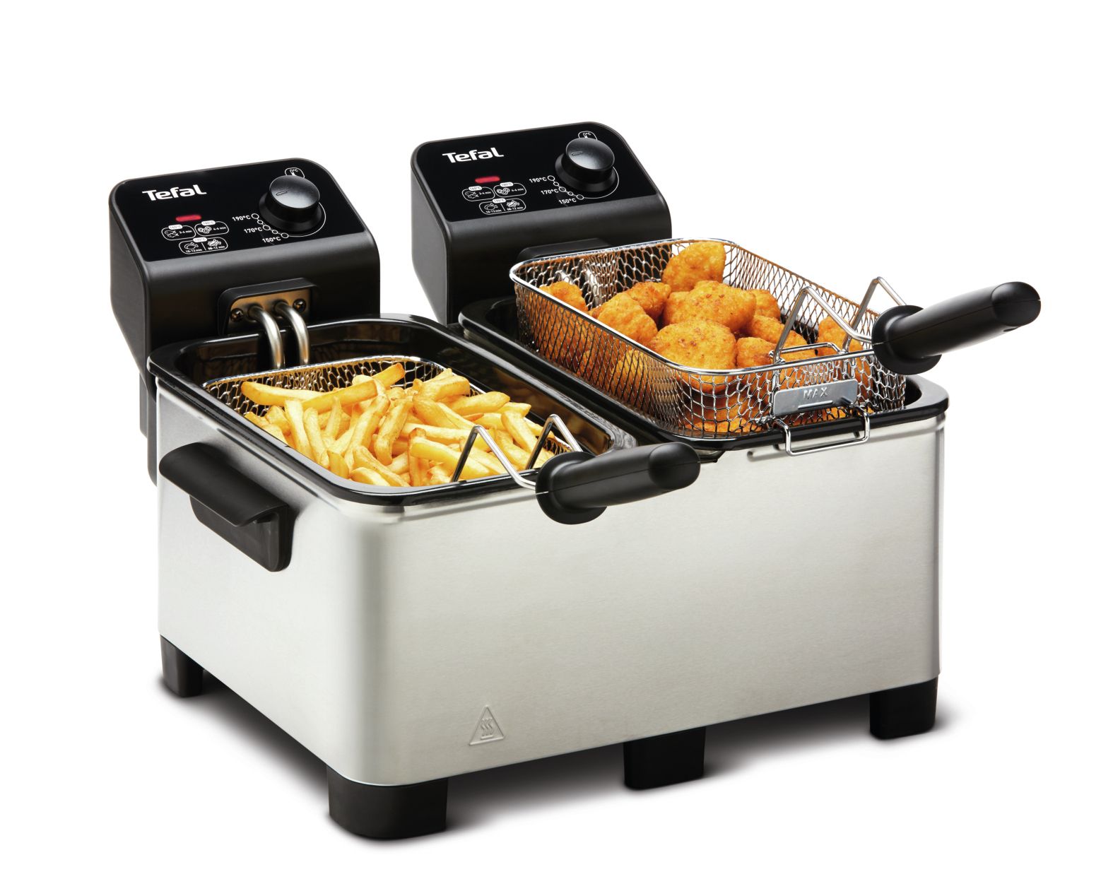 Tefal Double Pro FR3610 - Dubbele Frituurpan - 7L - 3600W - Zwart/RVS
