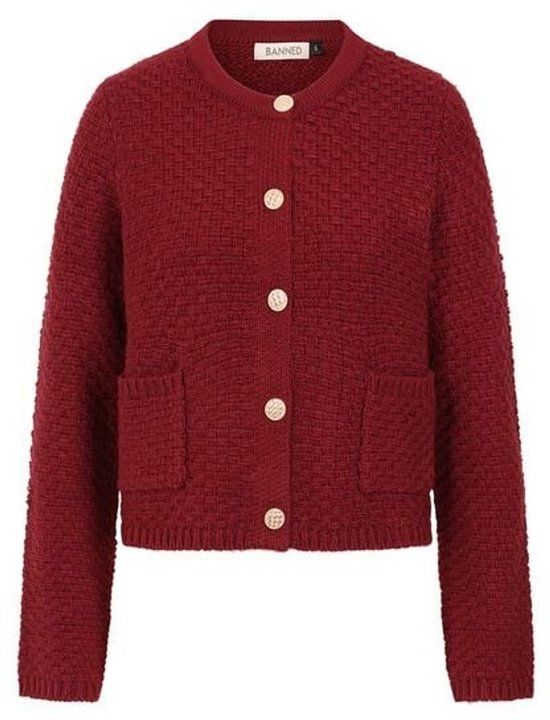 Banned Retro Victoria Wool Mix Vest Cardigan rood