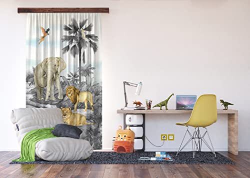 Ag Design Decoratief Photo Curtain Jungle | 140 x 245 cm | Polyester | Semi-Transparant