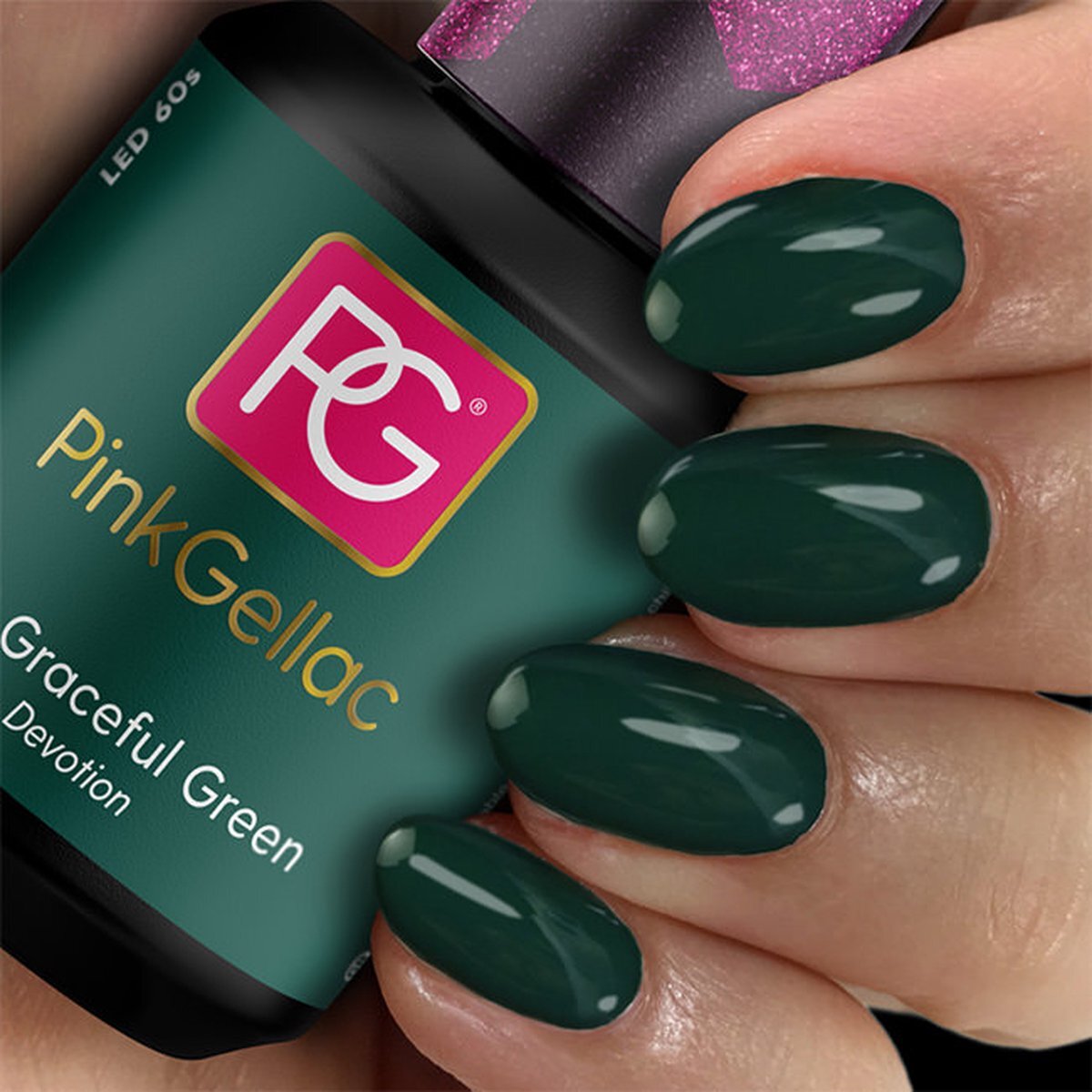 Pink Gellac | Graceful Green - Gellak - Vegan - Groen - Creamy Finish - 15 ml