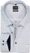 OLYMP Luxor comfort fit Big overhemd - dobby - wit met beige en blauw dessin - Strijkvrij - Boordmaat: 52 (EU maat: 5XL)
