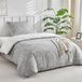 TRANKIELO® - Ensemble de literie 135 x 200 cm - Microfibre, Gris/Blanc - Housse de couette avec taie d'oreiller