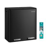 SONGMICS Pedaalemmer, 2 x 30 Liter, Staal | Prullenbak voor Afvalscheiding, met Binnenemmers en Softclose, 59,1 x 36,5 x 62,7 cm, Zwart, PARY Collectie LTB160BZ02
