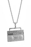 PartyXplosion Carnaval verkleed ghettoblaster/radio ketting/sieraad - zilver - kunststof - pooier/gangster