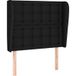 Tête de lit avec oreilles noir 83x23x118/128 cm tissu