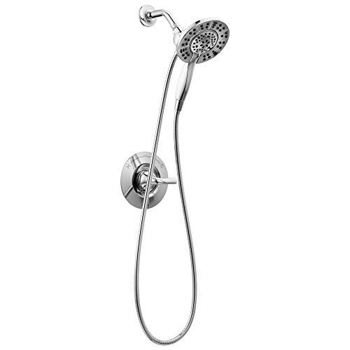 Delta Faucet Arvo 14-Series Shower Faucet with Single Handle, Shower Trim Kit with 4-Spray In2ition 2-in-1 Dual Hand Shower Head with Hose, Chrome 142840-I (Valve Included)