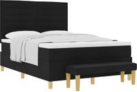 vidaXL Boxspring Bed met Hoofdeinde Zwart 190 x 140 cm Stof