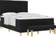 vidaXL Boxspring Bed met Hoofdeinde Zwart 190 x 140 cm Stof