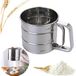 Sans marque Tamis à farine - Tamis à poudre - Tamis à sucre glace - Ustensile de cuisson - Saupoudreuse - Acier inoxydable - 250ml - argent