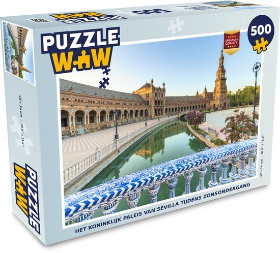 MuchoWow Puzzel Sevilla - Paleis - Zonsondergang - Legpuzzel - Puzzel 500 stukjes