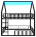 StarTech Hoogslaper met trap - Bed 140 x 200 cm - Veiligheidshek - Geïntegreerde LED-verlichting - Robuuste constructie - Zwart