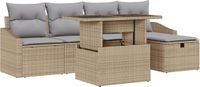 vidaXL Tuinbank - Beige - Polyrattan - 2 zitplaatsen