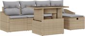 vidaXL Banc de jardin - Beige - Polyrattan - 2 places