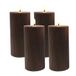 Relaxdays LED-kaarsen, set 4, HxD 18 x 7,5 cm, flikkerend licht, van echt was, groeven, vlamloze blokkaarsen, koffie