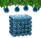 Relaxdays kerstballen set van 100 - Ø 6 cm - glanzend - kunststof - petrol