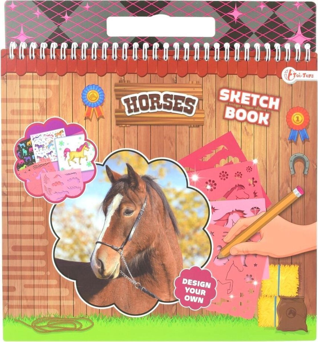 Toi Toys Kleurboek met Stickers - Paarden Schetsboek - Paarden Kleurboek - Horses Colorbook - Colouring Book Horses - Paarden & Pony's - Paardrijden - Tekenen - Paardenliefhebbers - Kleurboek voor Paardenmeisjes - Kleurboek met Stickers Paarden & Pony's