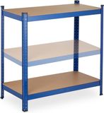Relaxdays stellingkast metaal - 875 kg - 150 x 75 x 30 cm - 5 etages - steeksysteem - kelder - blauw