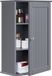 Meuble suspendu, meuble mural avec une porte, meuble de salle de bain, meuble de cuisine, armoire à pharmacie gris foncé, 35 x 21 x 55 cm