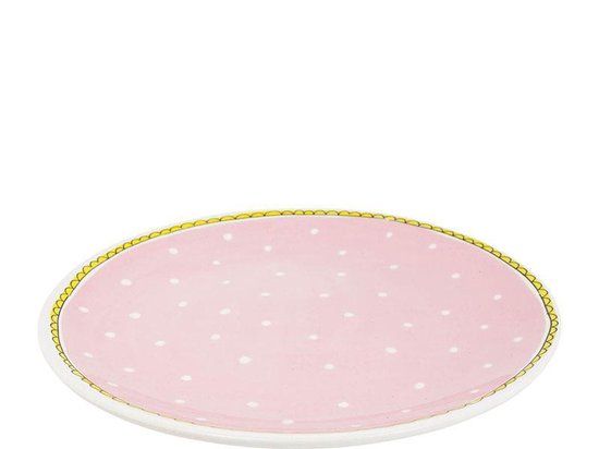Blond Amsterdam Even Bijkletsen Plat Bord Dot - 26cm - Multi colour