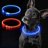 JN LED Dog Collar - Medium - Blue - 50cm - USB Rechargeable - Adjustable