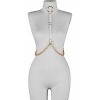 Elif Domanic Soledad Harnas Wit Leren Lingerie Clubwear Maat XS