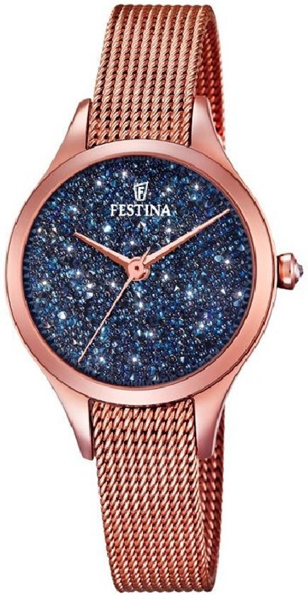 Festina Mademoiselle Swarovski crystals F20338/3 - Horloge - Dames - RosÃ©kleurig - Ã˜ 31 8 mm