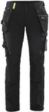 Blåkläder Dames 4-weg stretch werkbroek 7192-1645 - Zwart/High Vis Geel - C34