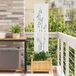 Écran de confidentialité pour jardin Fleurs Blanc 32 x 140 cm Acier laminé à froid