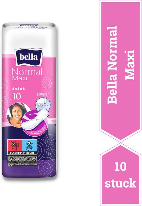 Bella Maandverband Nova Maxi, softiplait, ademend, met vleugels, Hoogwaardige kwaliteit - 10 stucks