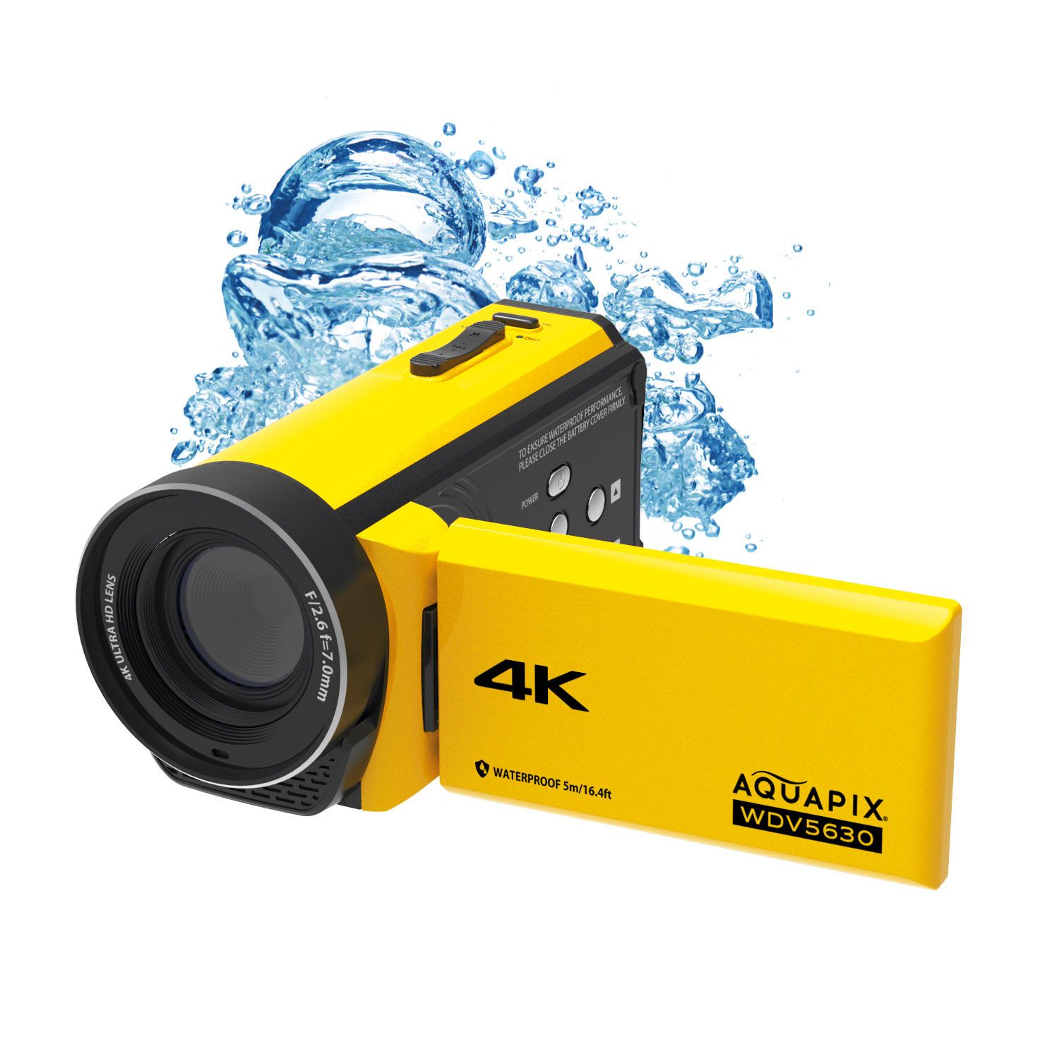 Aquapix WDV5630 Handcamcorder - 4K Ultra HD - 13MP - Yellow