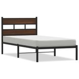 VidaXL Bedframe met hoofdbord zonder matras bruin eiken 120x190 cm