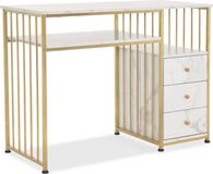 Merkloos / Sans marque Bureau met Laden en Marmer Tafelblad voor Modern Interieur