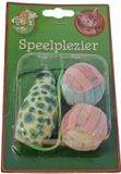 Gebr de Boon Kattenspeeltje 2 Ballen + Muis 7,5cm Groen