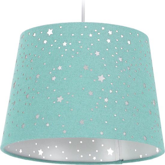 Relaxdays Kinderhanglamp - Sterren - E27 - Turqoise