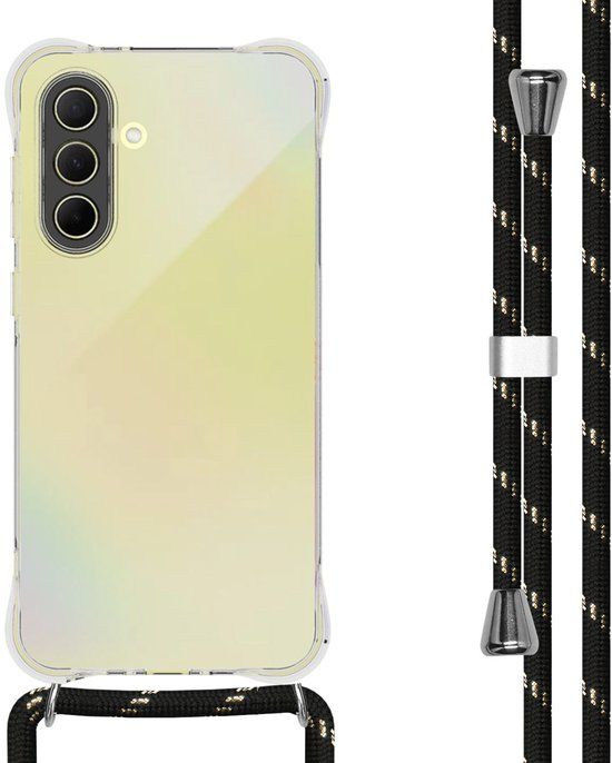 imoshion Hoesje - Geschikt voor Samsung Galaxy A36 - Backcover met koord - Zwart / Goud