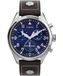 Timex Chronograaf 42 mm herenhorloge - Bruin lederen tweedelig bandje, roestvrijstalen kast met blauwe wijzerplaat TWG030000