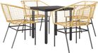 vidaXL Ensemble de jardin 5 pièces Poly rotin Verre Marron