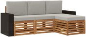 vidaXL - Salon en bois d'acacia 4 places naturel et gris clair