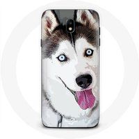 Maniacase Hoesje voor Samsung Galaxy S5 Siberische witte Husky blauwe ogen