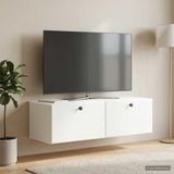 Maison Exclusive Meuble TV mural exclusif, dimensions 98 x 41 x 30 cm, blanc, fabriqué en panneaux de particules
