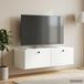Maison Exclusive Meuble TV mural exclusif, dimensions 98 x 41 x 30 cm, blanc, fabriqué en panneaux de particules